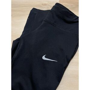 Nike Women's Black Leggings RN#56323 Small Crop Capri Running Workout Drawstring